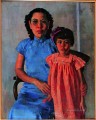 油彩で描いたチャン・ジュチ夫人と徐北紅娘の肖像画